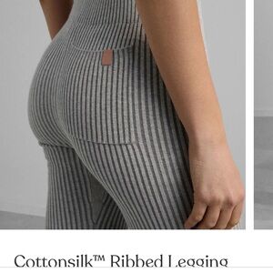 Lunya Cozy Ribbed cotton silk Leggings in Soft Gray
